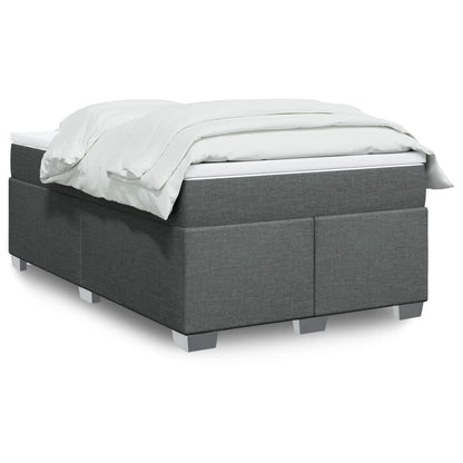 Cama Box Spring Con Colchón Tela Color