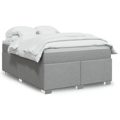 Cama Box Spring Con Colchón Tela Color