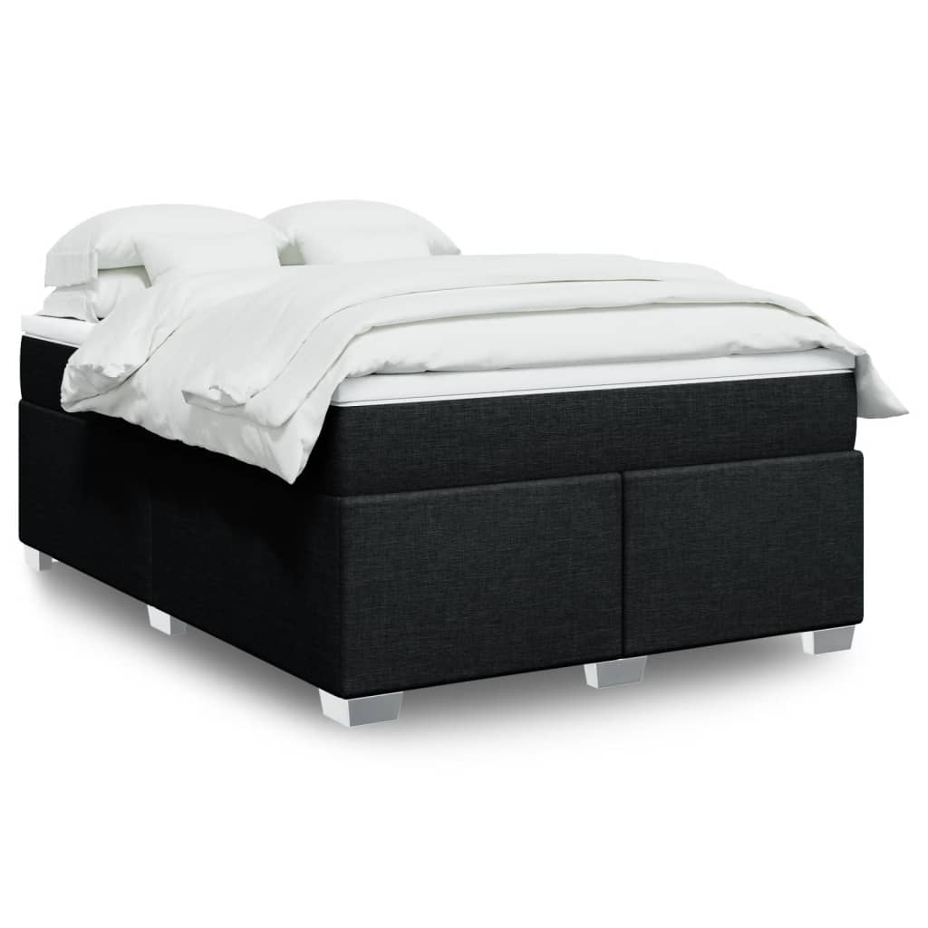 Cama Box Spring Con Colchón Tela Color