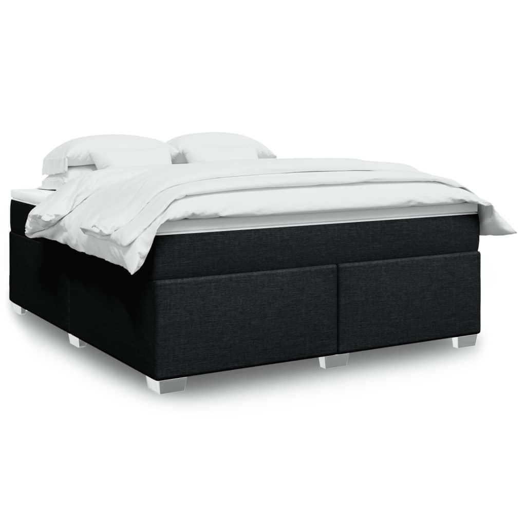 Cama Box Spring Con Colchón Tela Color