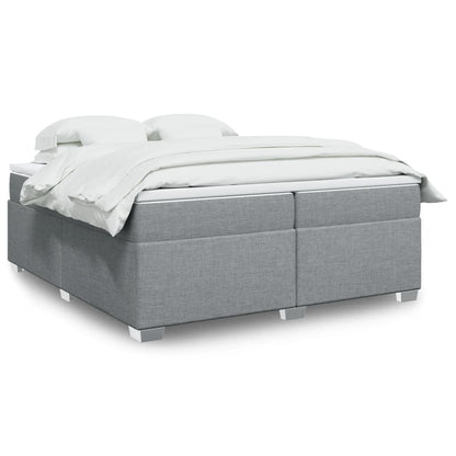 Cama Box Spring Con Colchón Tela Color