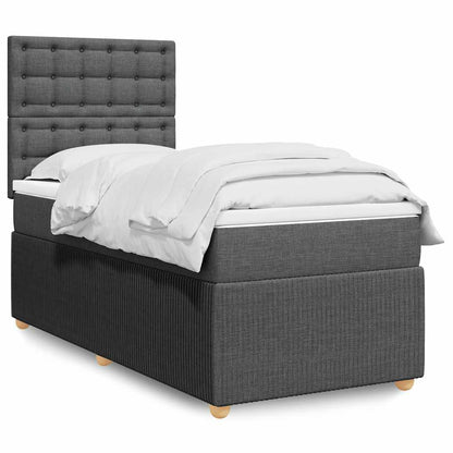 Cama Box Spring Con Colchón Tela