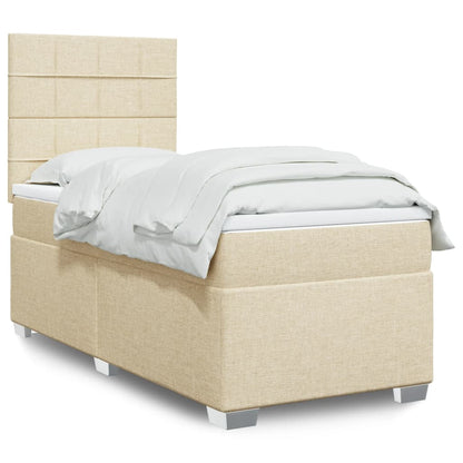 Cama Box Spring Con Colchón Tela