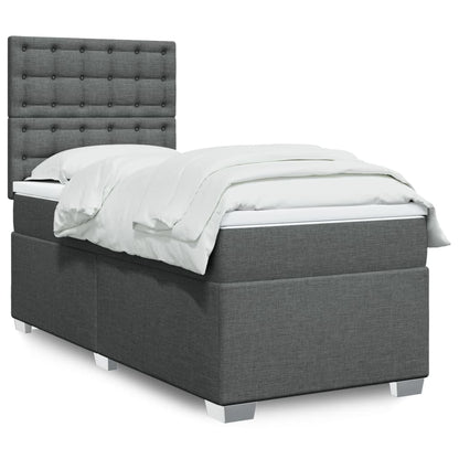 Cama Box Spring Con Colchón Tela