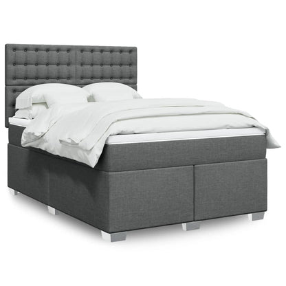Cama Box Spring Con Colchón Tela