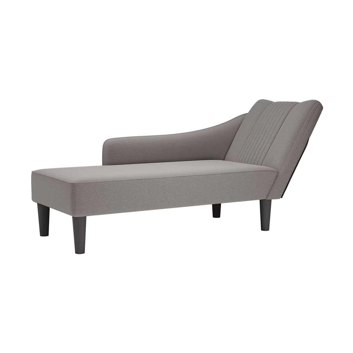 Chaise Longue Con Reposabrazos Derecho Tela Color Topo