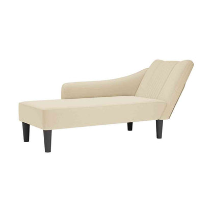Chaise Longue Con Reposabrazos Derecho Tela Color Topo