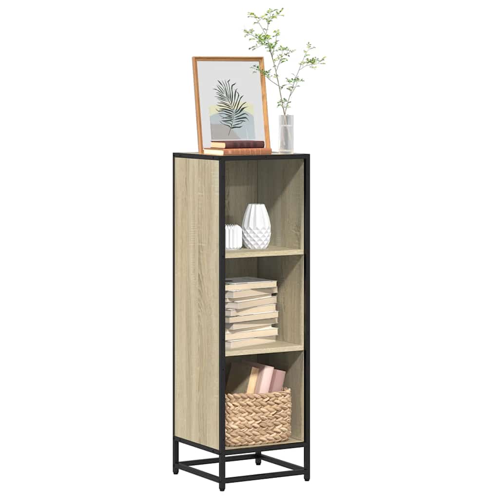 Estantería Librería Madera Ingeniería Negra 33,5X33X107,5 Cm