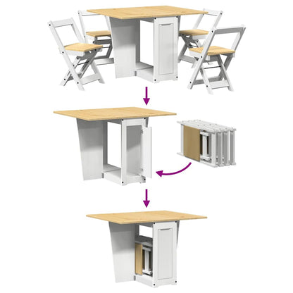 Set Comedor Plegable Mariposa 5 Pzas Corona Madera Pino