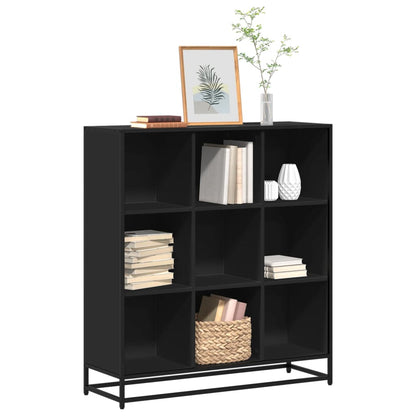 Estantería Librería Madera Ingeniería Negra 33,5X33X107,5 Cm