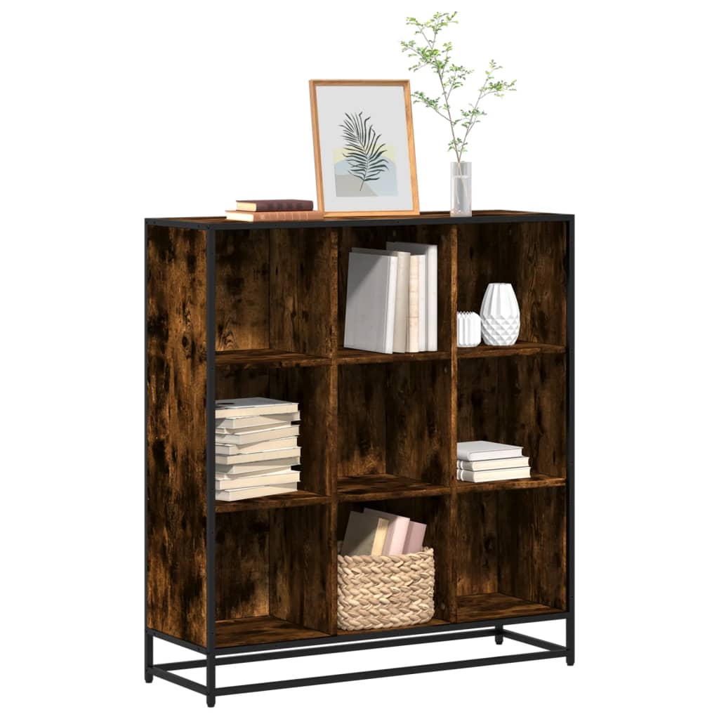 Estantería Librería Madera Ingeniería Negra 33,5X33X107,5 Cm