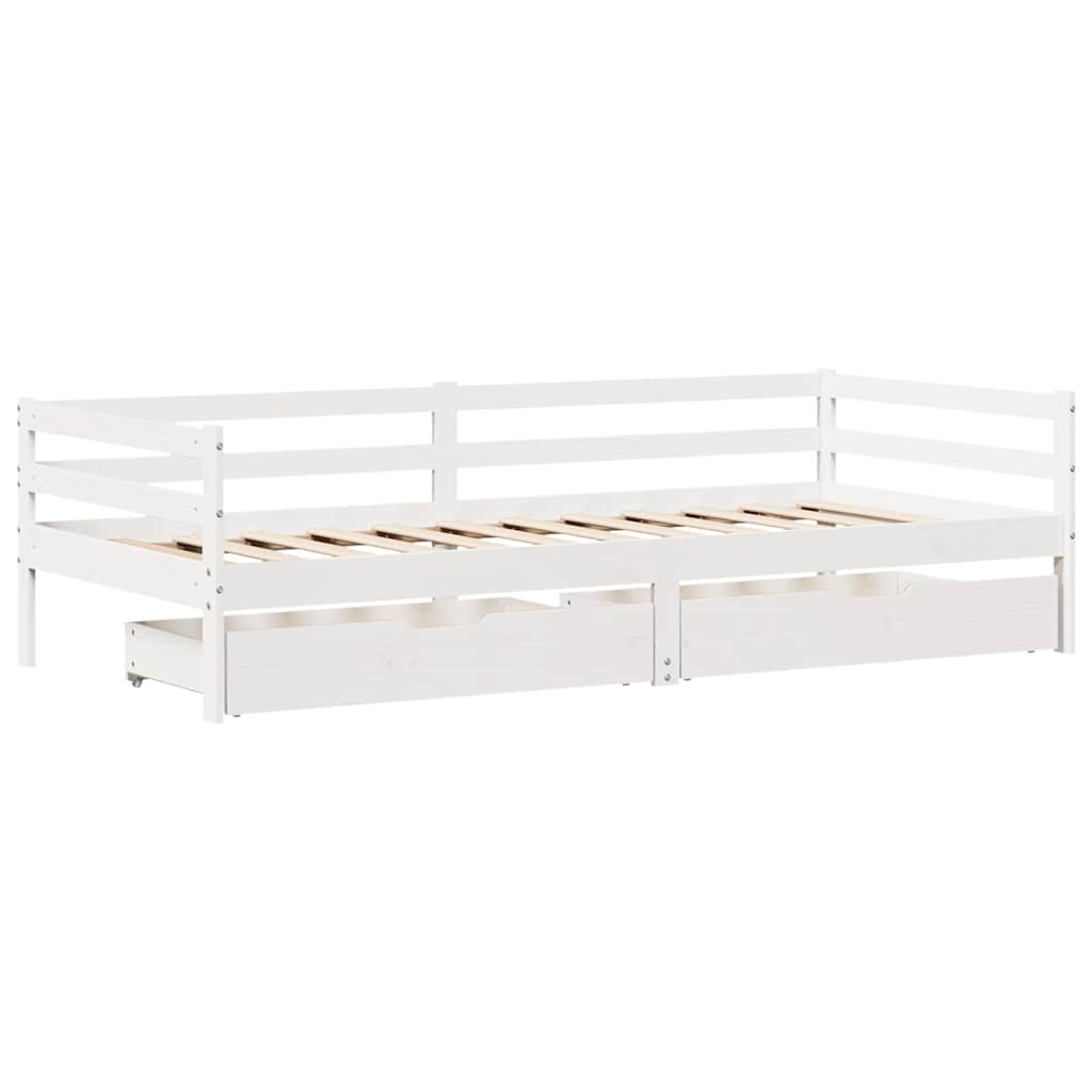 Sofá Cama Con Cajones Madera Maciza De Pino