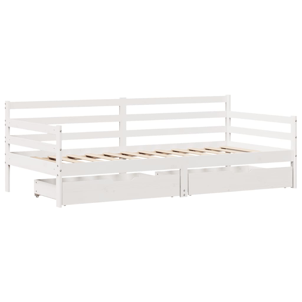 Sofá Cama Con Cajones Madera Maciza De Pino