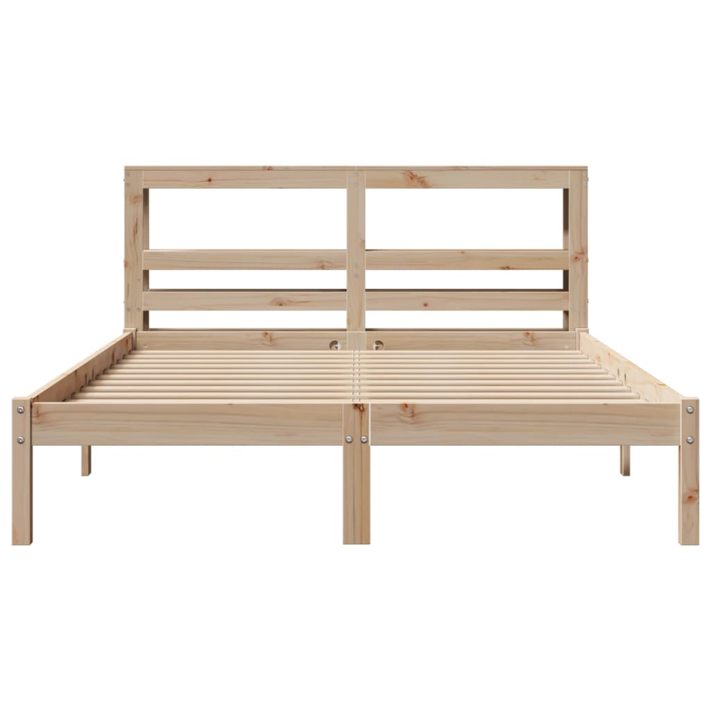 Estructura De Cama Sin Colchón Madera Maciza De Pino