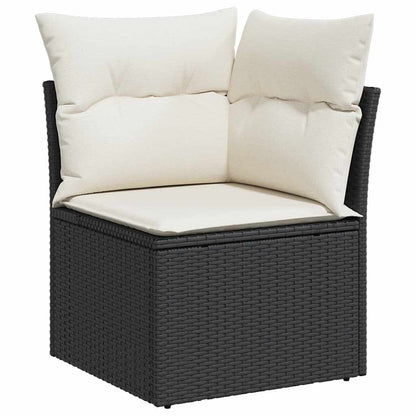 Set Sofás Jardín Y Cojines 6 Pzas Ratán Sintético Acacia Negro