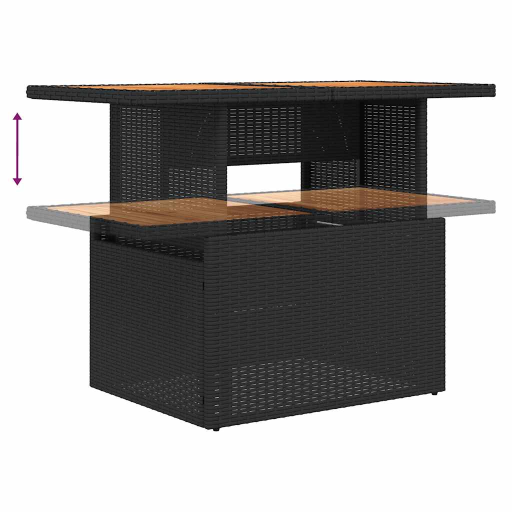 Set Sofás Jardín Y Cojines 6 Pzas Ratán Sintético Acacia Negro