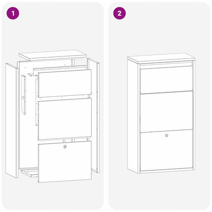 Caja De Entrega De Paquetes Con Puerta Plateado 44 X 22 X 82 Cm