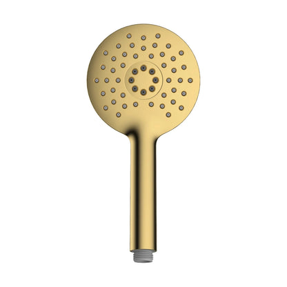 Columna de grifería para ducha monomando Stillo Hades oro rociador mural 2 vías Ø250mm maneral de 3 funciones moleteado
