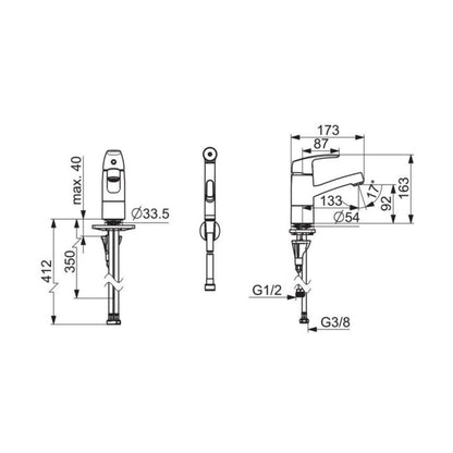 Grifo de Lavabo Oras Safira 1021F