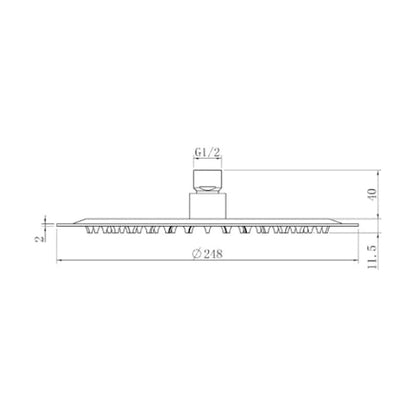 Columna de grifería para ducha monomando Stillo Hera negro rociador mural 2 vías Ø248mm maneral de 3 funciones