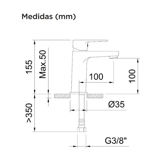 Grifo de lavabo medio Stillo Kyra-N cromo con aireador